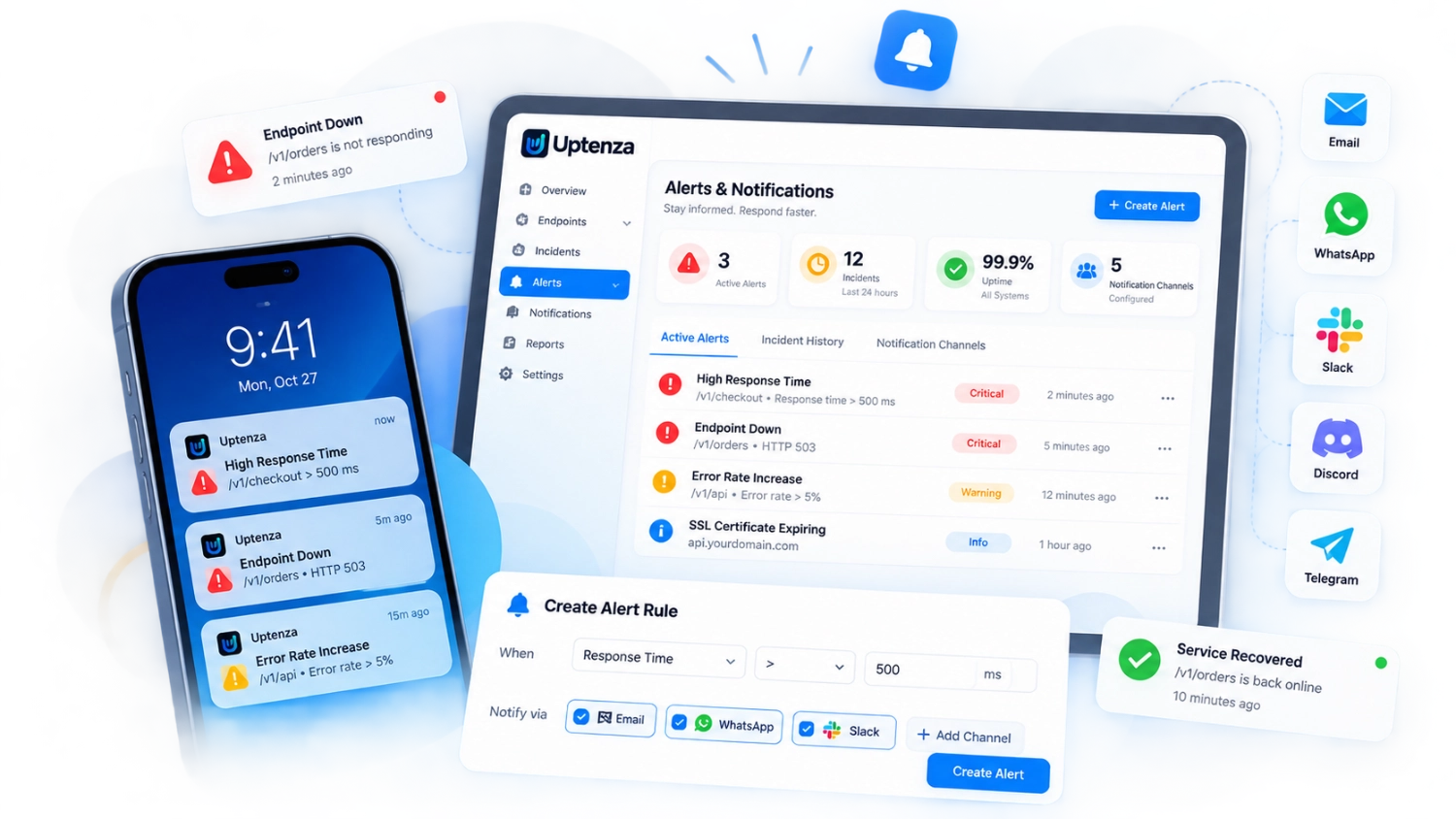 Alerting and notifications dashboard preview