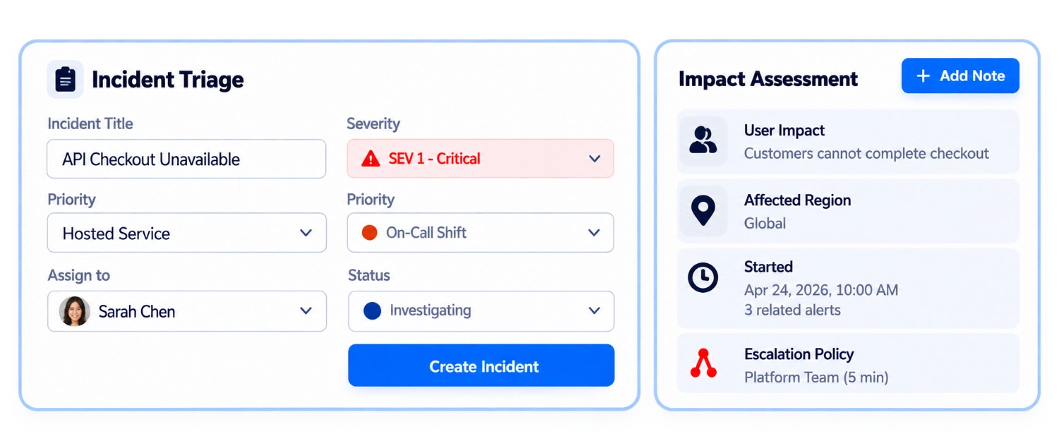 Incident triage and impact assessment dashboard preview